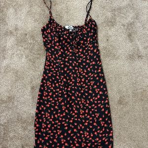 Red and black floral mini dress Princess Polly
